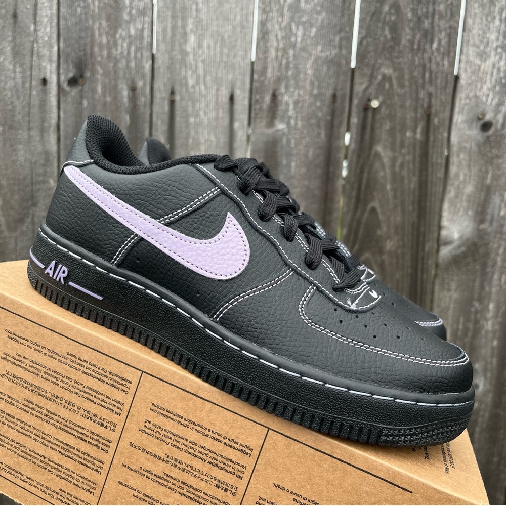 Nike Air Force 1 black purple size 5.5y
